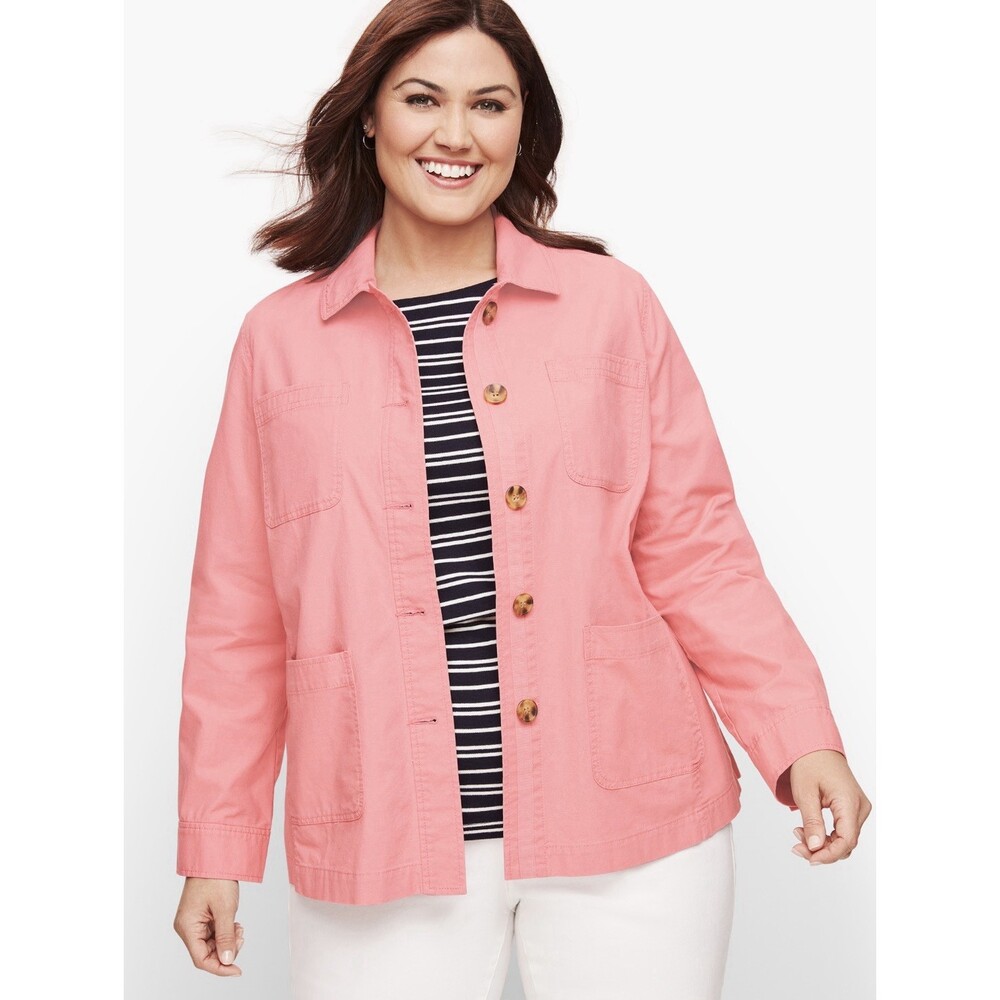 Talbots Women’s Casual Cotton Jacket Pink Size LP